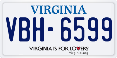 VA license plate VBH6599