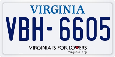 VA license plate VBH6605