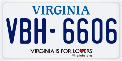VA license plate VBH6606