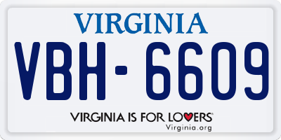 VA license plate VBH6609