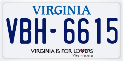 VA license plate VBH6615