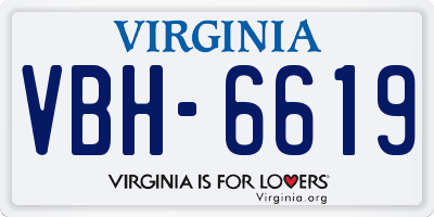 VA license plate VBH6619