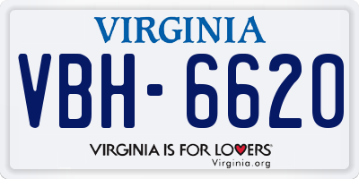VA license plate VBH6620