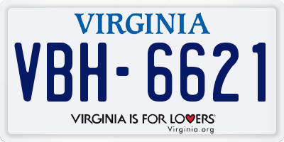 VA license plate VBH6621