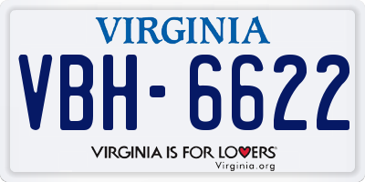 VA license plate VBH6622