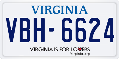 VA license plate VBH6624
