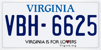 VA license plate VBH6625