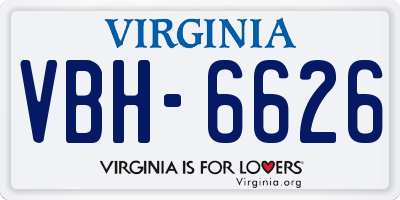 VA license plate VBH6626