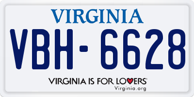 VA license plate VBH6628