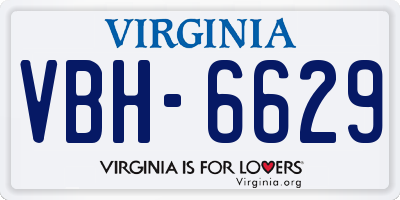 VA license plate VBH6629