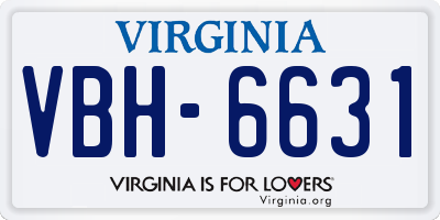 VA license plate VBH6631