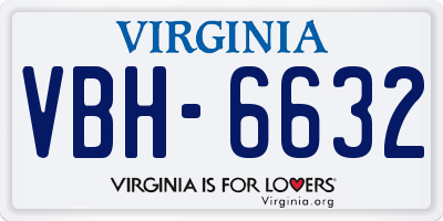 VA license plate VBH6632