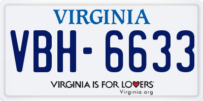 VA license plate VBH6633
