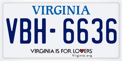 VA license plate VBH6636