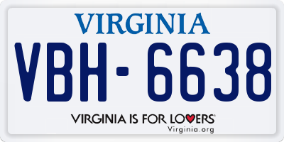 VA license plate VBH6638