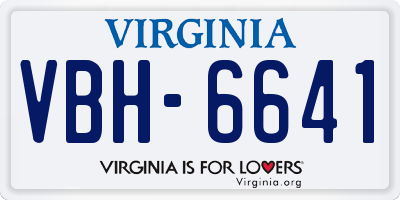 VA license plate VBH6641