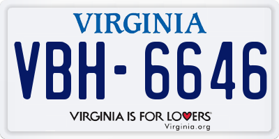 VA license plate VBH6646