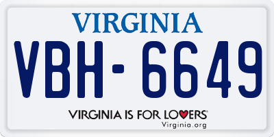 VA license plate VBH6649