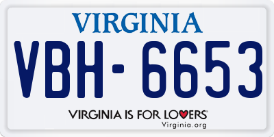 VA license plate VBH6653