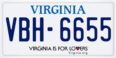 VA license plate VBH6655