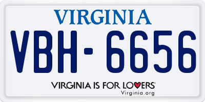 VA license plate VBH6656