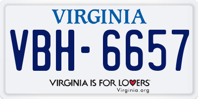 VA license plate VBH6657