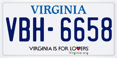 VA license plate VBH6658