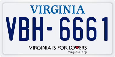 VA license plate VBH6661