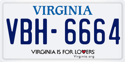 VA license plate VBH6664
