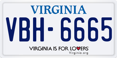 VA license plate VBH6665