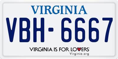 VA license plate VBH6667