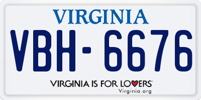 VA license plate VBH6676