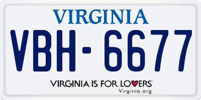 VA license plate VBH6677
