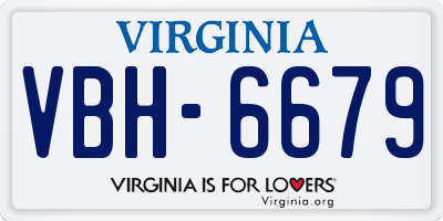 VA license plate VBH6679