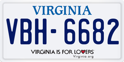 VA license plate VBH6682