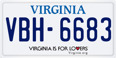VA license plate VBH6683