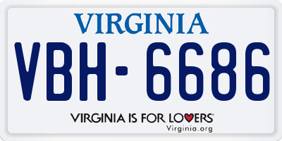 VA license plate VBH6686