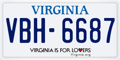 VA license plate VBH6687