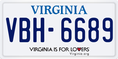 VA license plate VBH6689