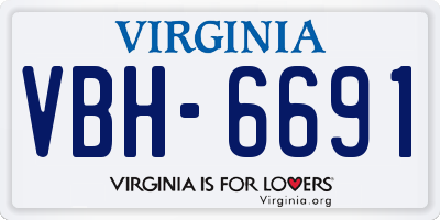 VA license plate VBH6691