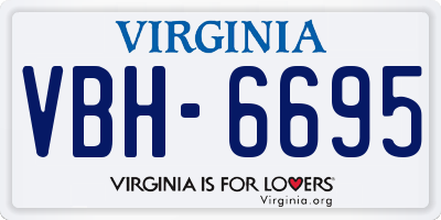 VA license plate VBH6695