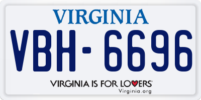 VA license plate VBH6696