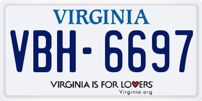 VA license plate VBH6697