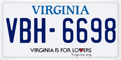 VA license plate VBH6698