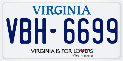 VA license plate VBH6699