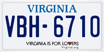 VA license plate VBH6710