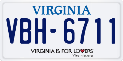 VA license plate VBH6711