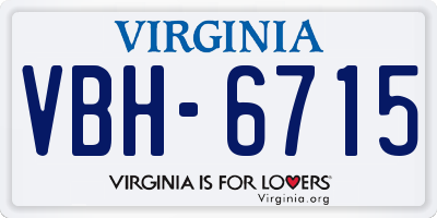 VA license plate VBH6715