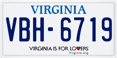 VA license plate VBH6719