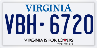 VA license plate VBH6720